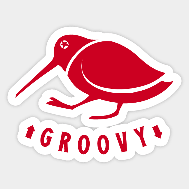 Woodcock got the groove. Minimal, Stylized flat design Sticker by croquis design